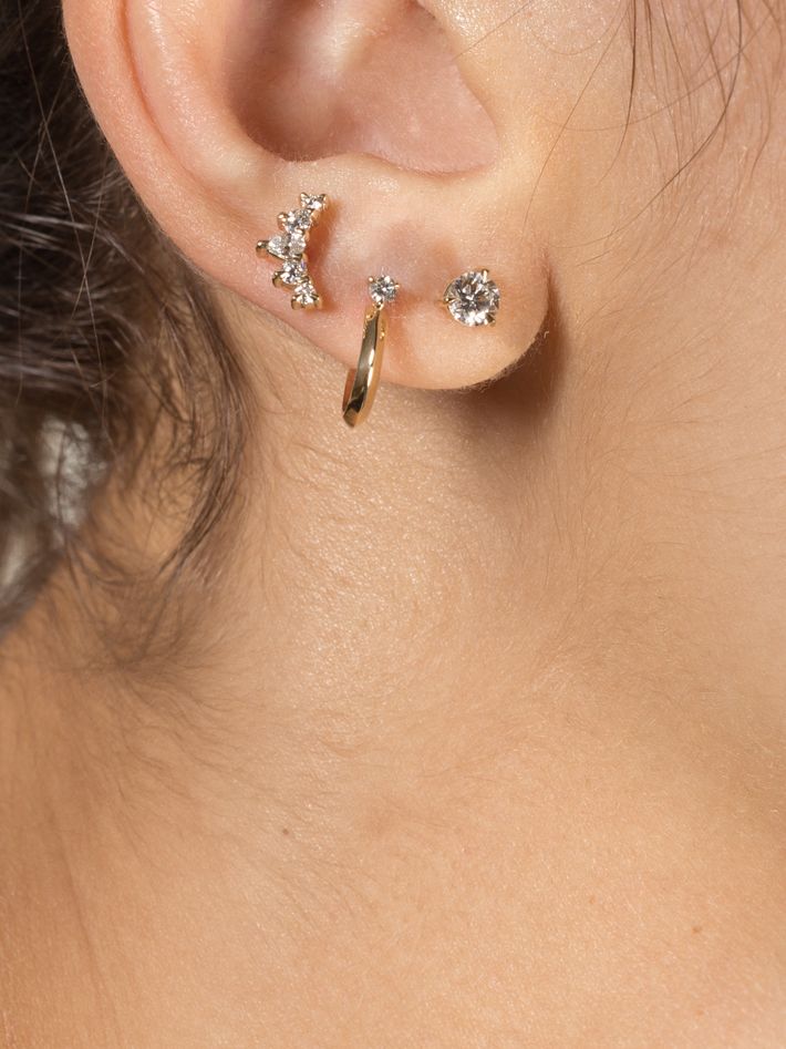 Uruz white diamond earrings