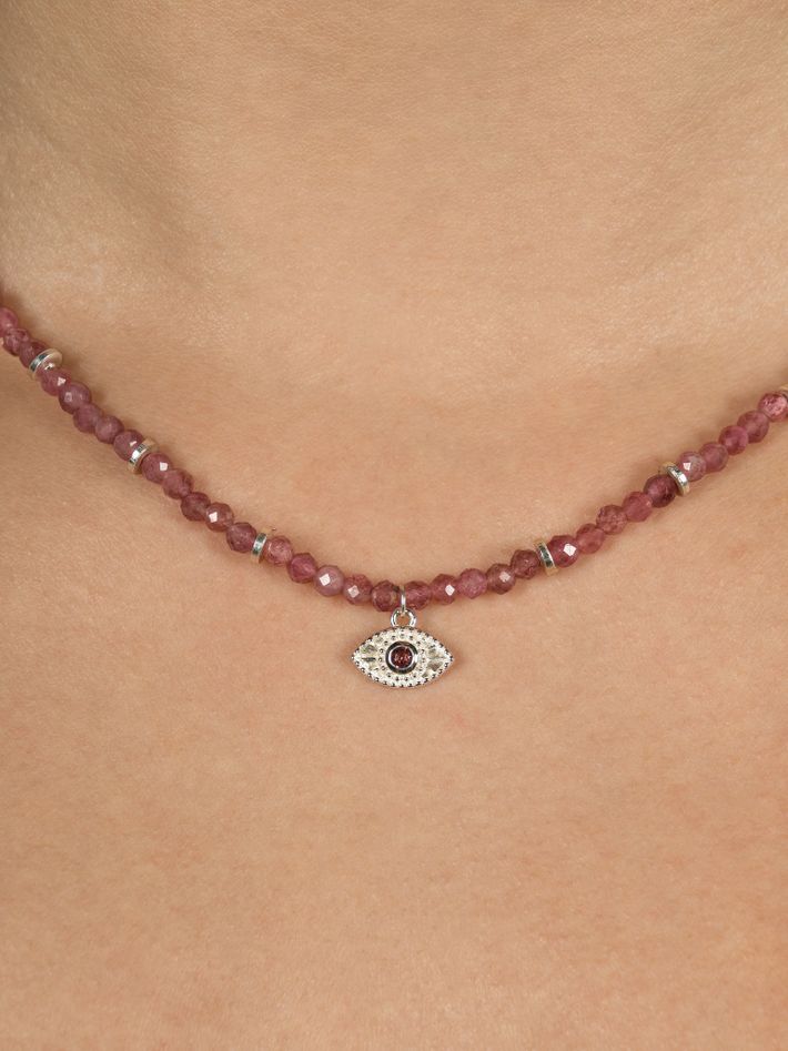 Rays of light necklace tourmaline silver