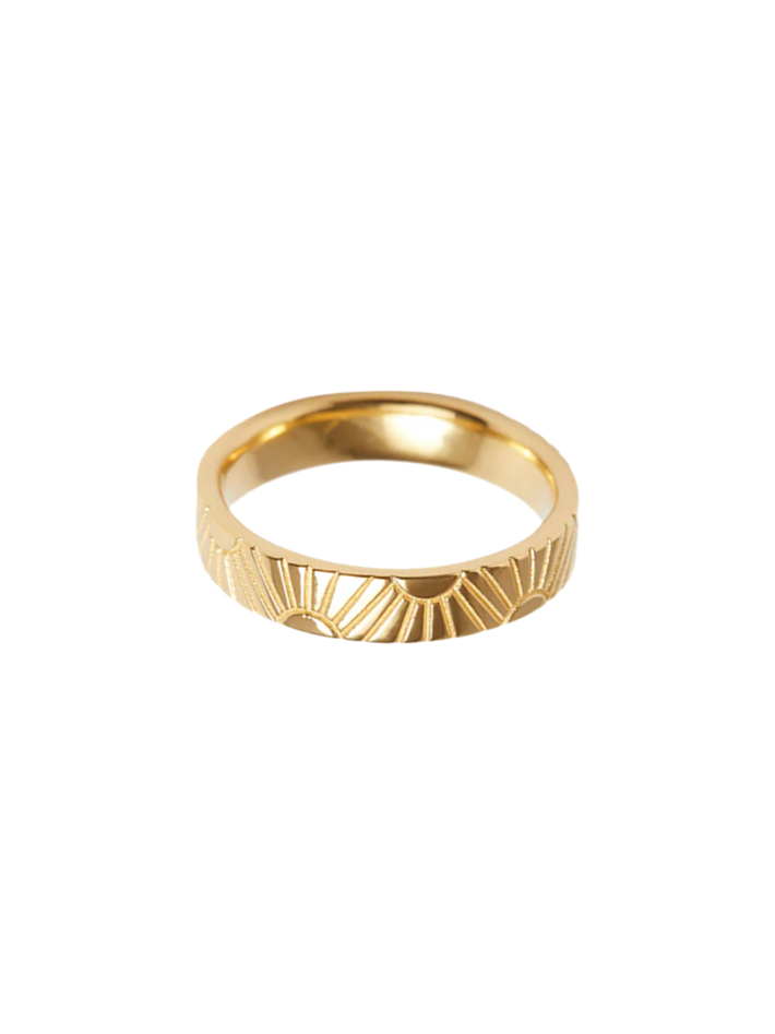 Sunrise ring solid gold