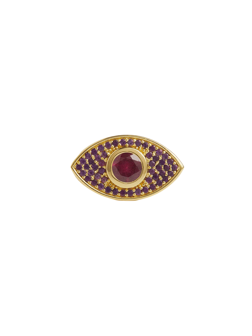 Rays of Light Pink Garnet and Amethyst Eye Ring photo