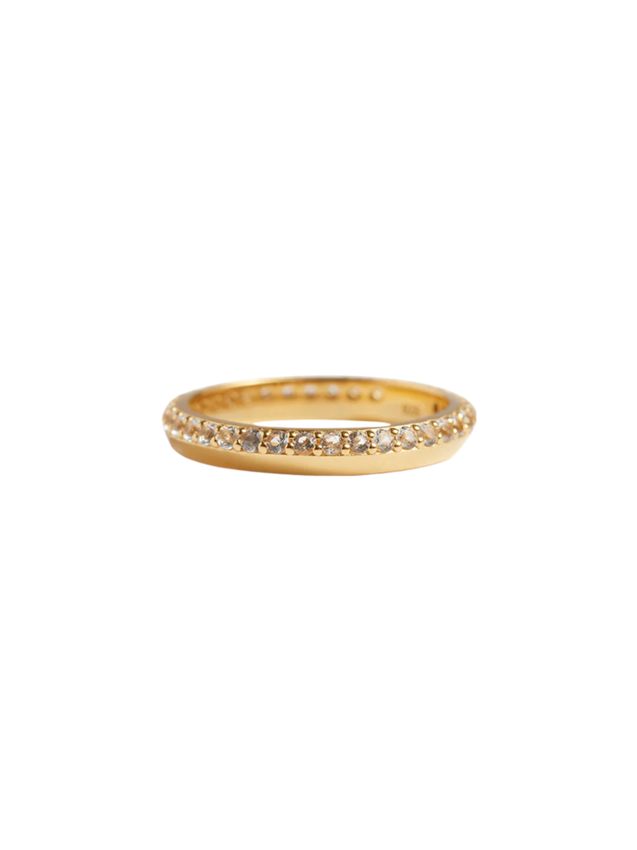 Knife edge diamond eternity ring solid gold