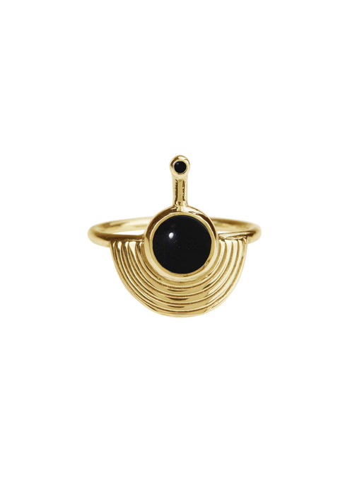Interstellar ring gold - black onyx photo