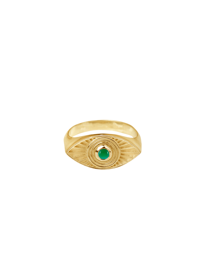 Rays of light emerald ring