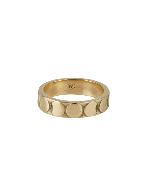 Moon phases band ring solid gold photo