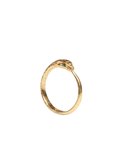 Ouroboros emerald snake ring photo