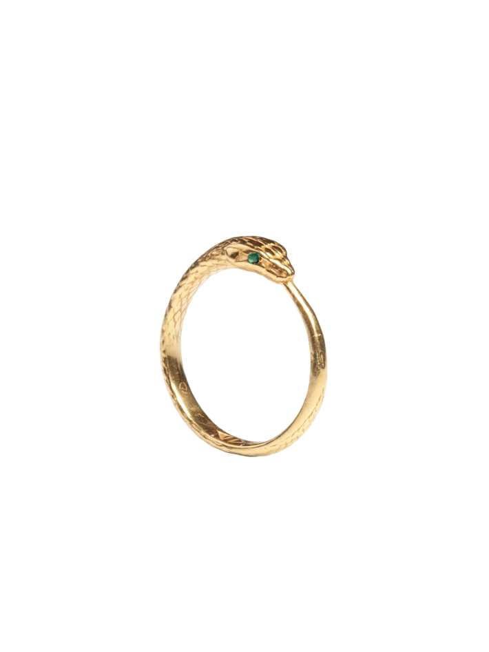 Ouroboros emerald snake ring