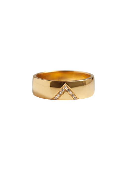 Zenith wide ring solid gold photo