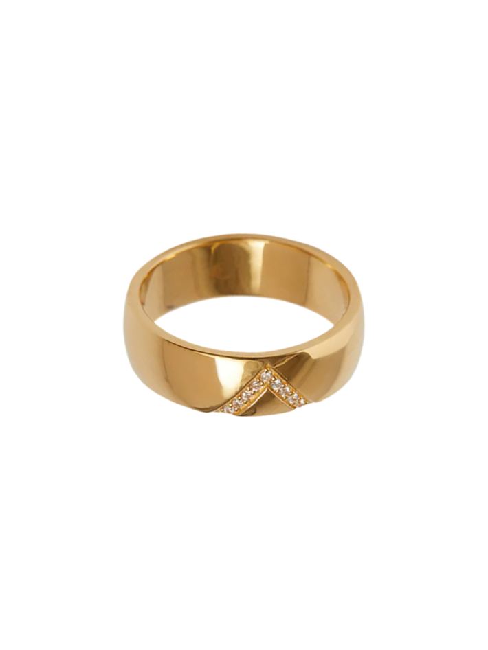 Zenith wide ring solid gold