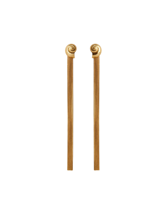 Inanna spiral drape earrings gold photo