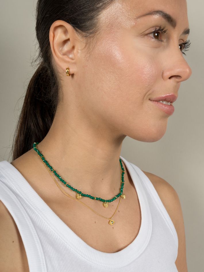 Ishtar necklace green onyx gold