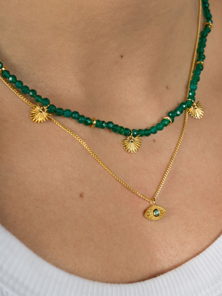 Ishtar necklace green onyx gold