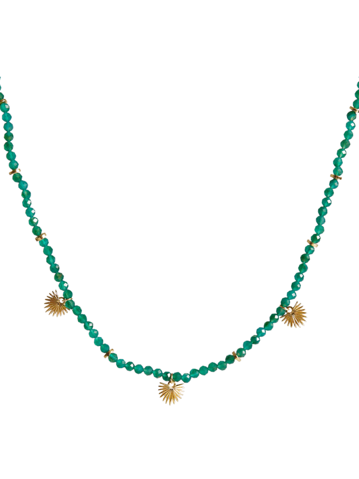 Ishtar necklace green onyx gold