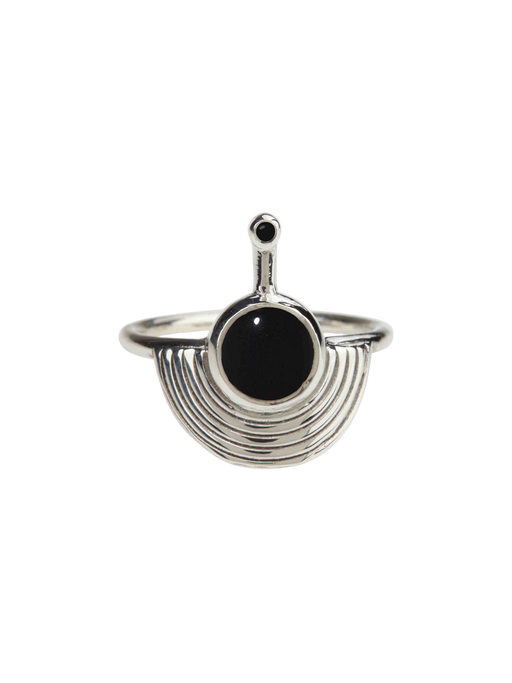 Interstellar ring silver - black onyx photo