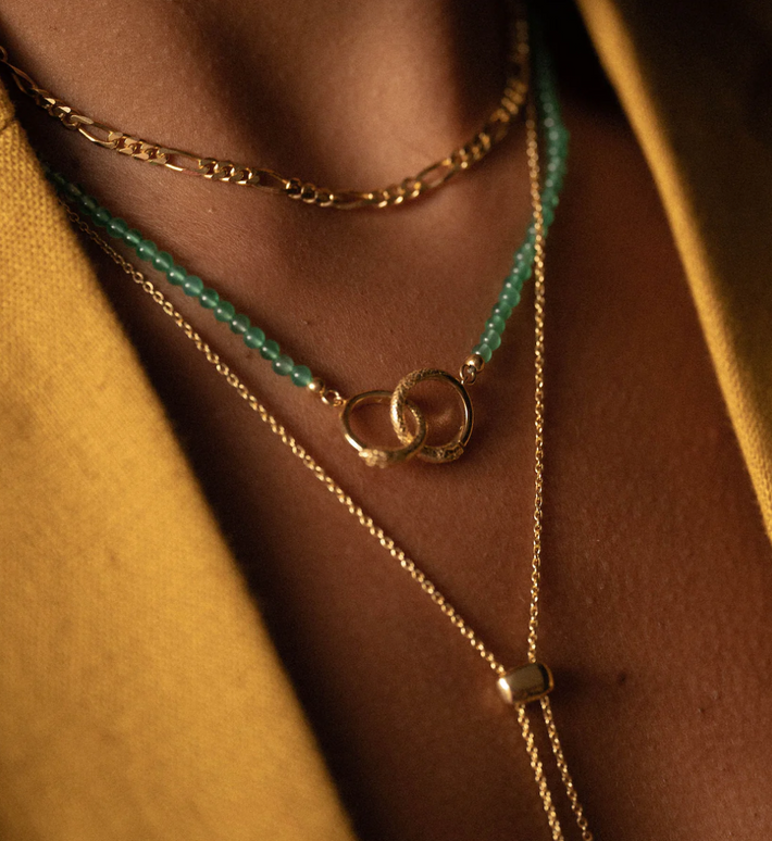 Ouroboros Onyx Necklace In Gold Vermeil