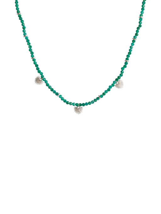 Ishtar necklace green onyx silver photo