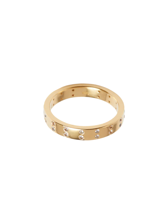 Parallel diamond ring solid gold