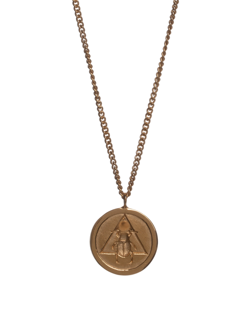 Scarab coin pendant necklace photo