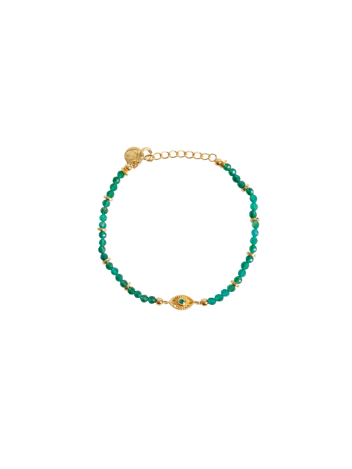 Rays of light bracelet green onyx gold photo