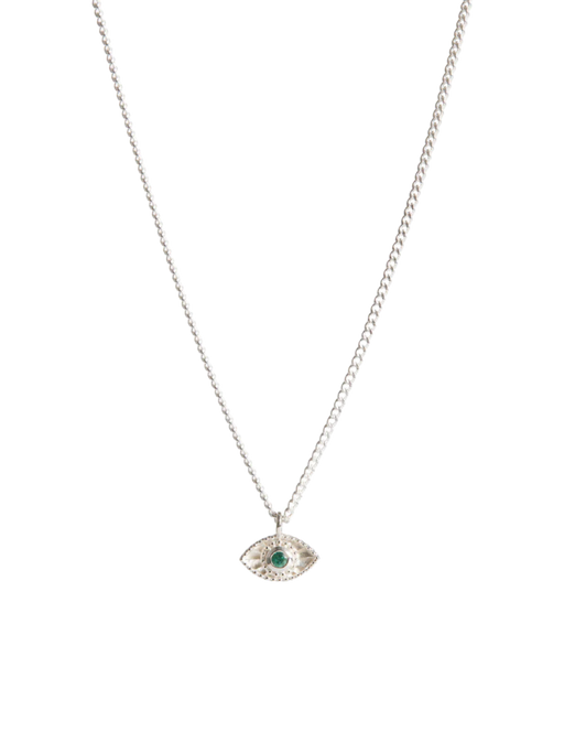 Mini rays of light necklace emerald silver photo