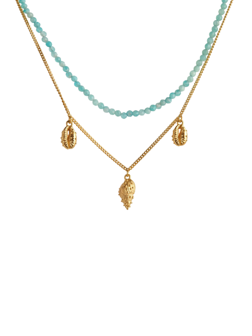 Thalassa amazonite layered necklace gold photo