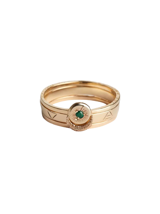 Sun moon four elements emerald ring set photo