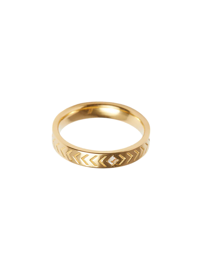 Geo ring solid gold