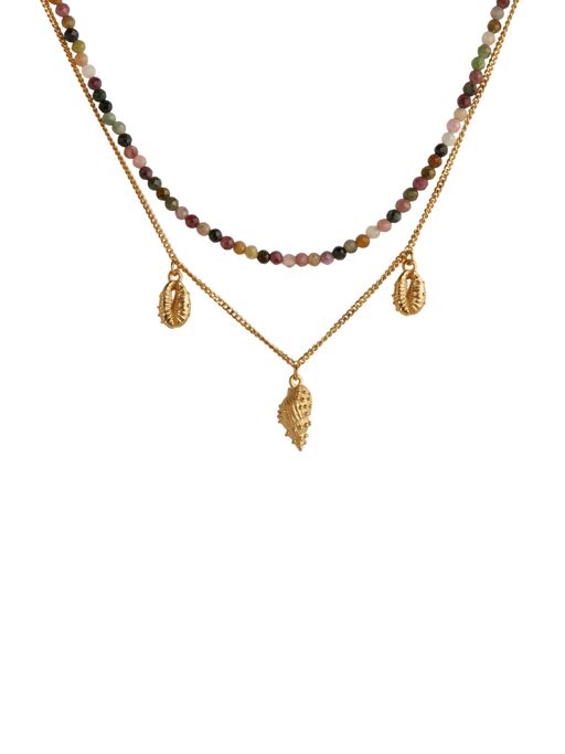 Thalassa tourmaline layered necklace gold photo