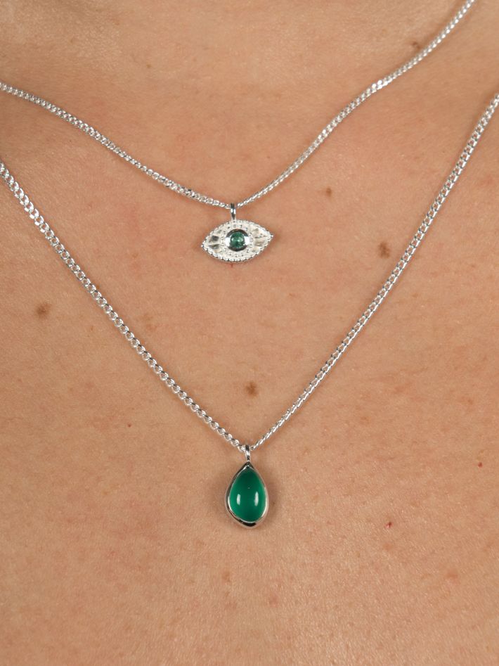 Apollo necklace green onyx silver