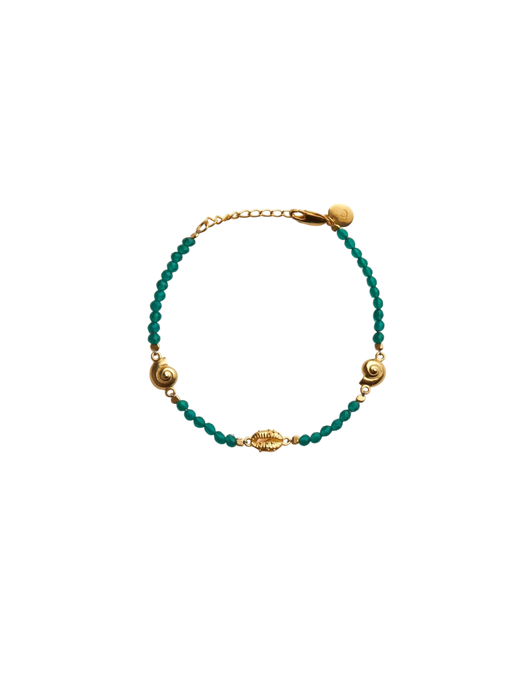 Inanna spiral green onyx bracelet gold photo