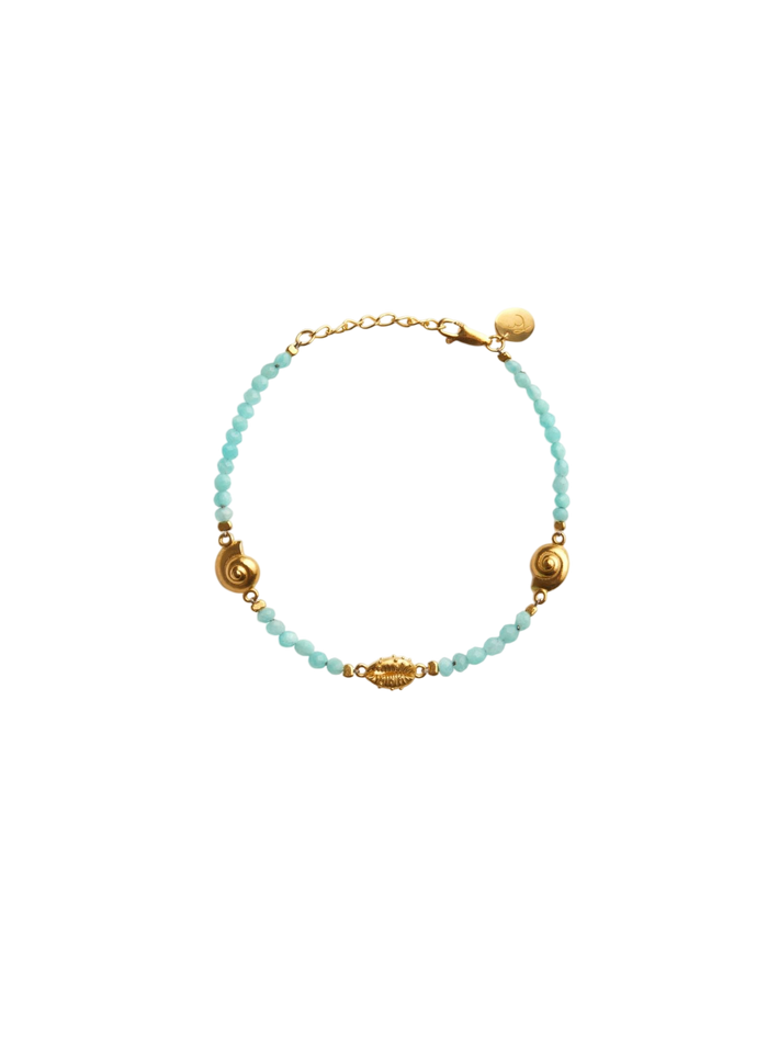 Inanna spiral amazonite bracelet gold