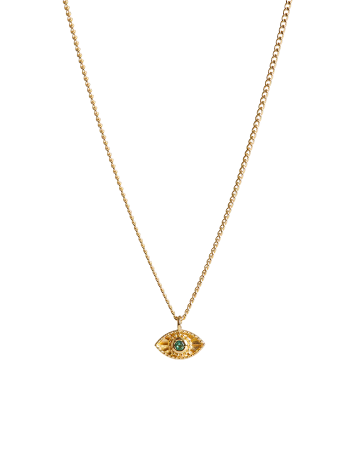 Mini rays of light necklace emerald gold