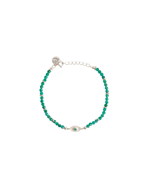 Rays of light bracelet green onyx silver photo