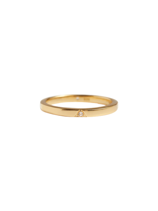 Delta diamond ring in solid gold photo