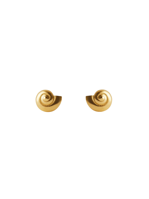 Inanna spiral stud earrings gold photo