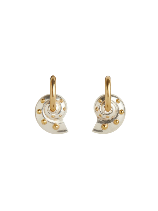 Inanna spiral mixed metal chunky hoop earrings photo