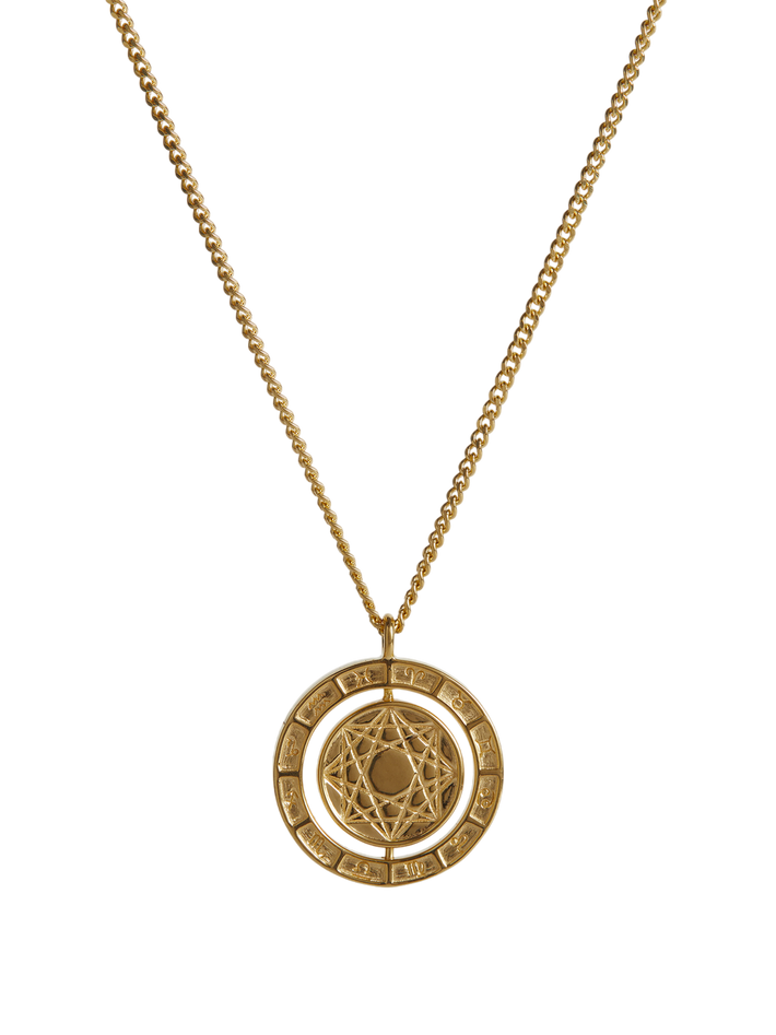 Mini Alchemist's Spinning Pendant In Gold Vermeil