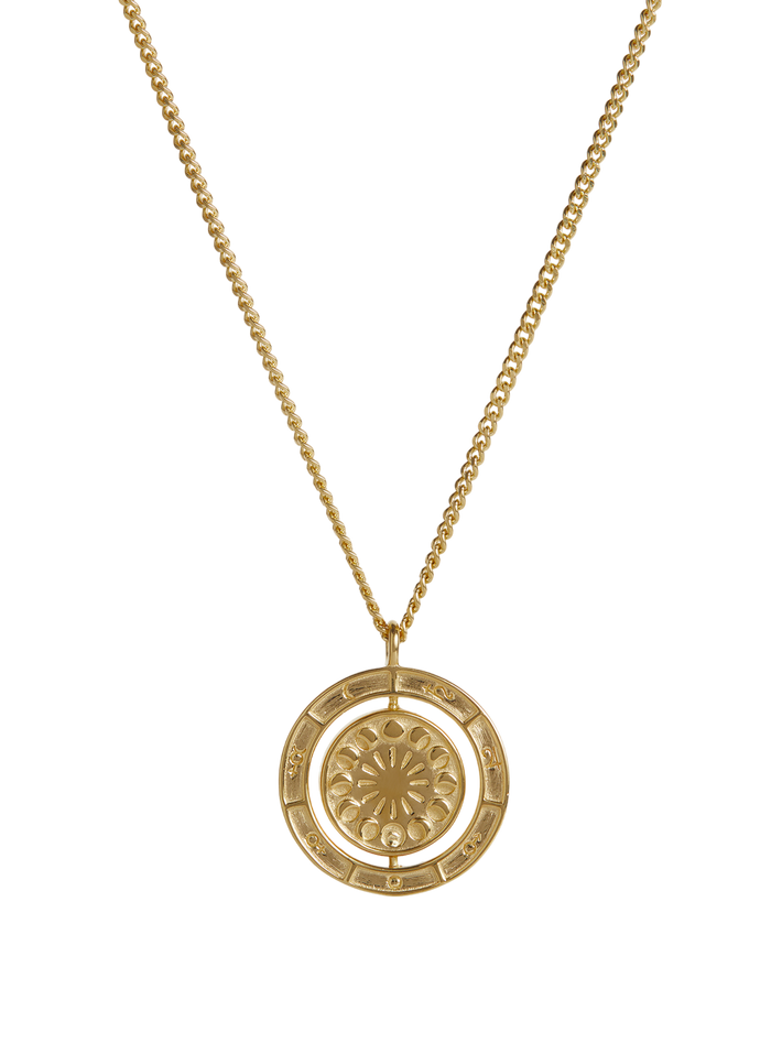 Mini Alchemist's Spinning Pendant In Gold Vermeil