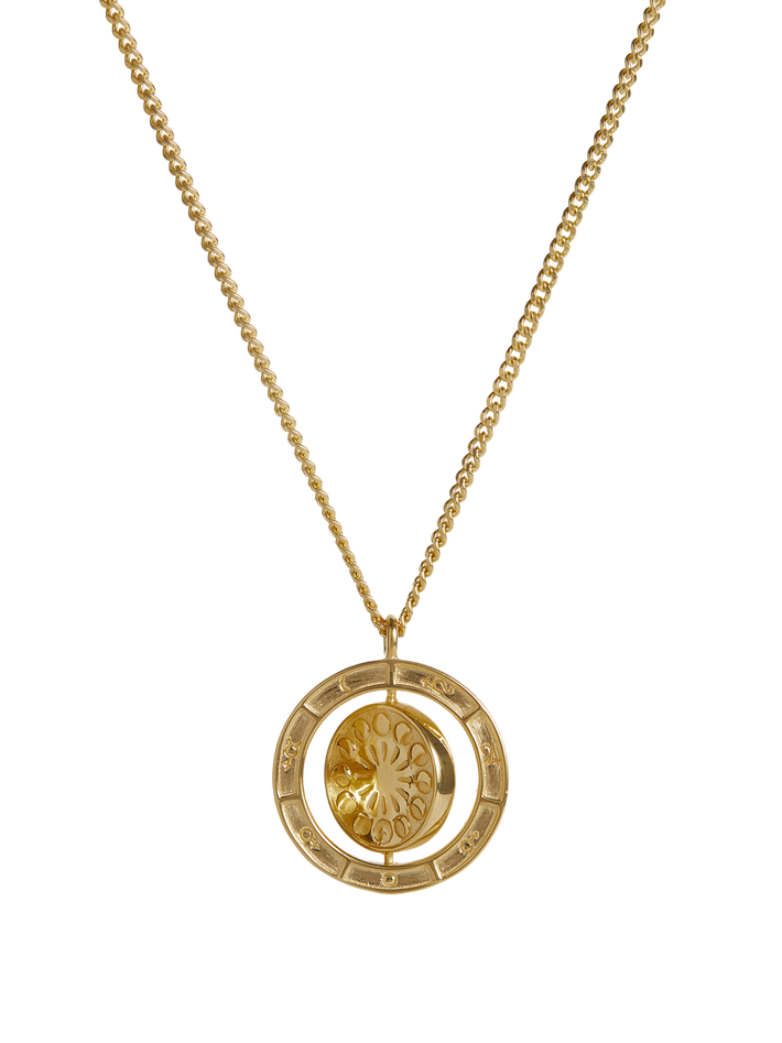 Mini Alchemist's Spinning Pendant In Gold Vermeil