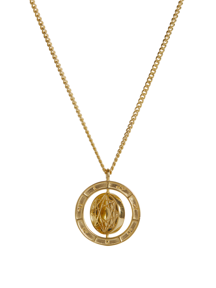 Mini Alchemist's Spinning Pendant In Gold Vermeil