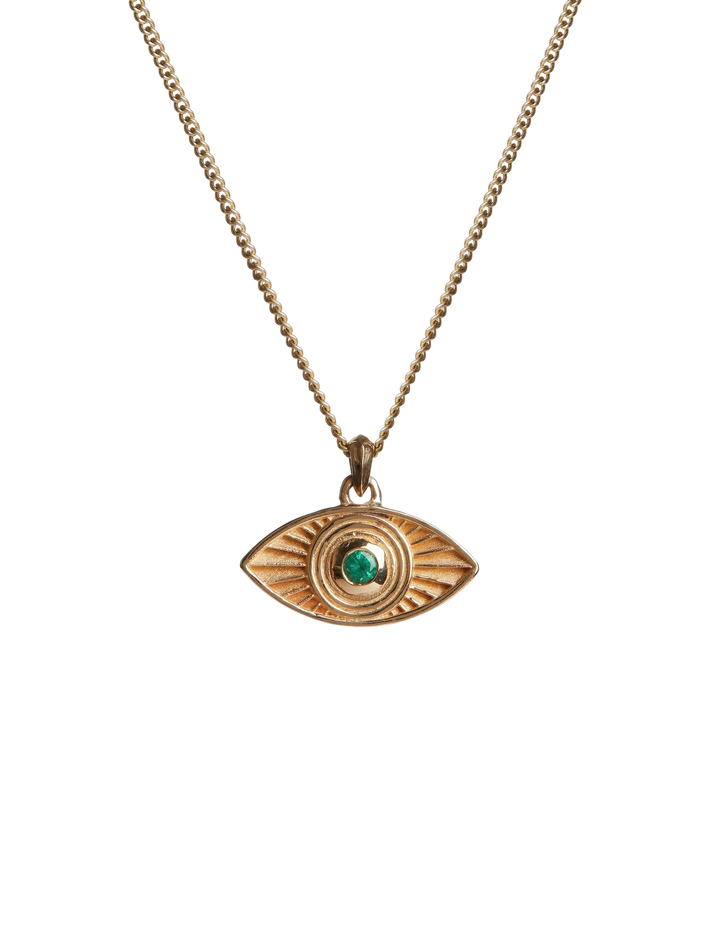 Rays of light emerald pendant necklace