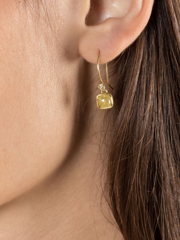Yellow diamond sunshine drop earrings