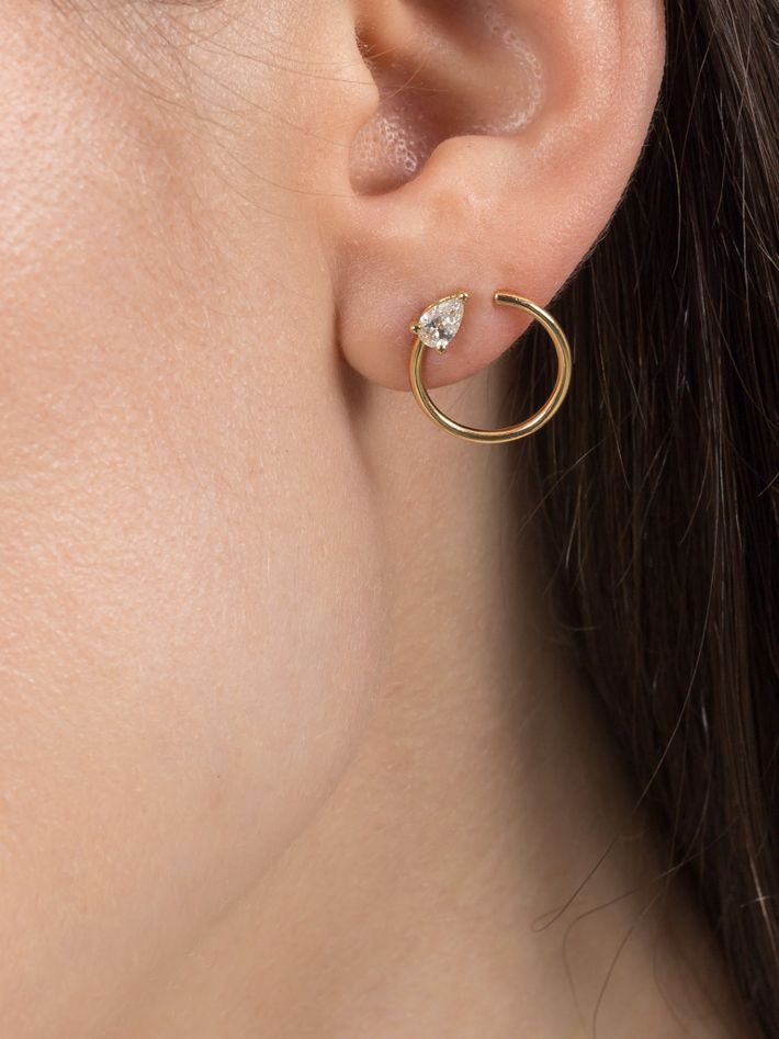 Circle pear earrings