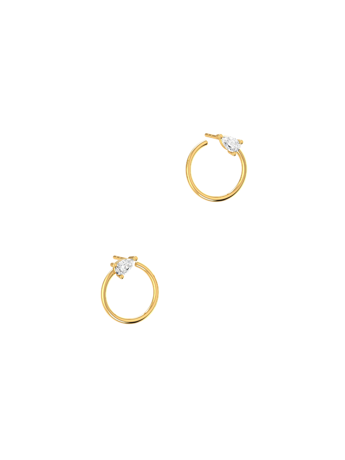 Circle pear earrings