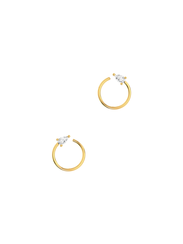 Circle pear earrings