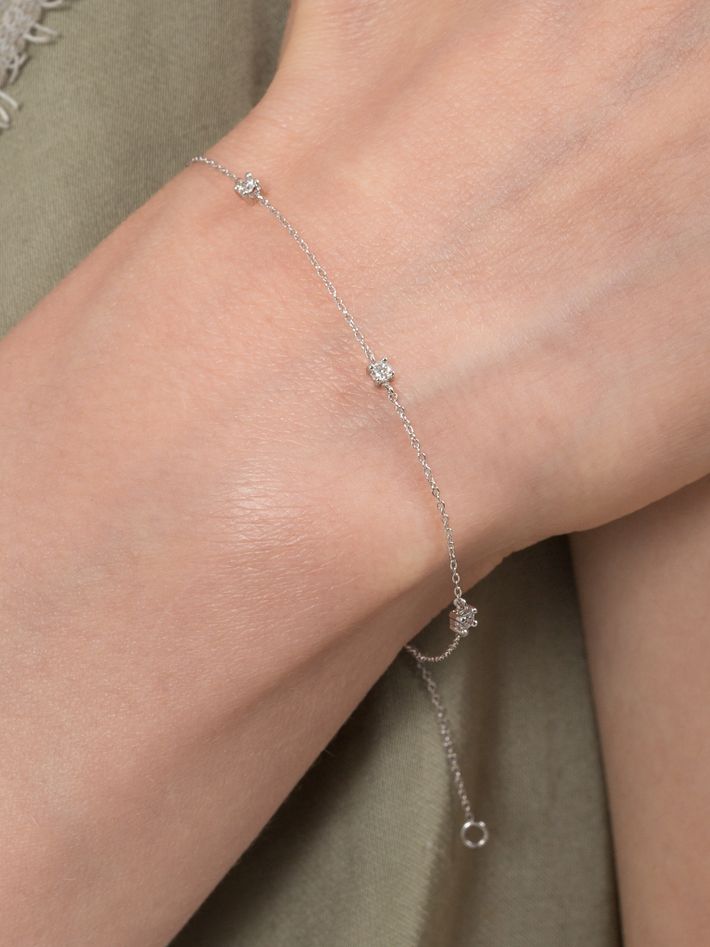 Triple solitaire mini bracelet