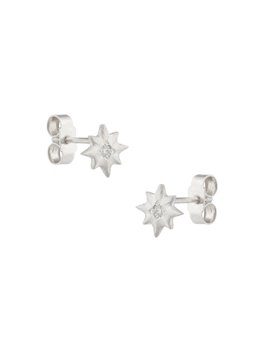 Silver diamond star studs photo