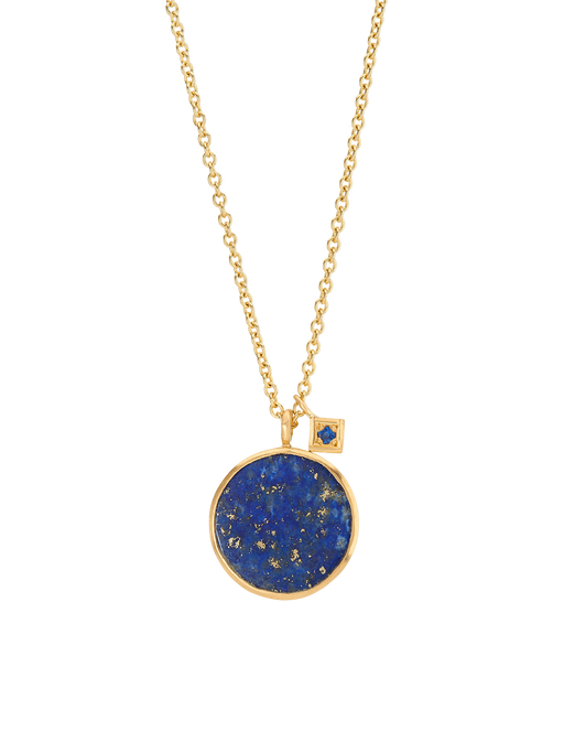 Lapis lazuli and blue sapphire pendant necklace photo