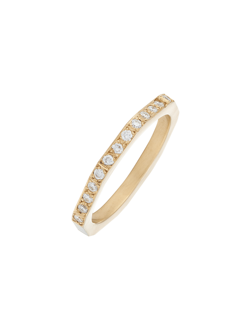 Diamond half eternity square facet ring photo