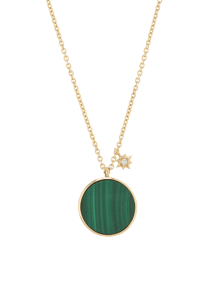 Malachite and diamond star necklace