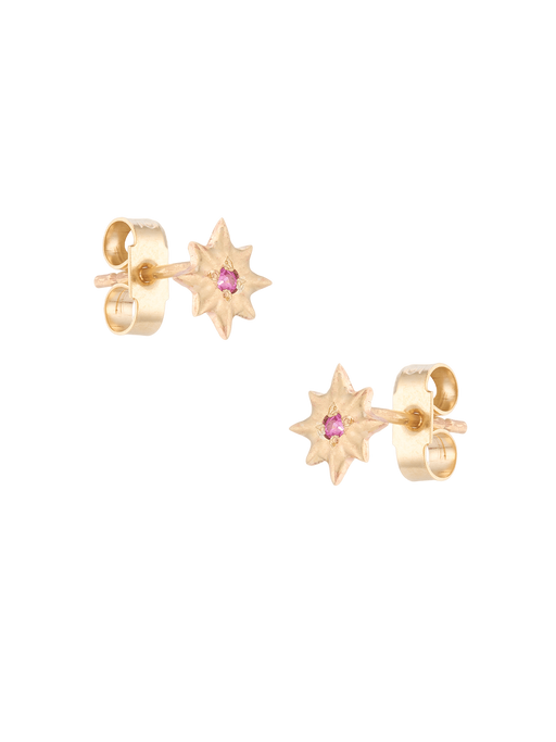 Pink sapphire star studs photo